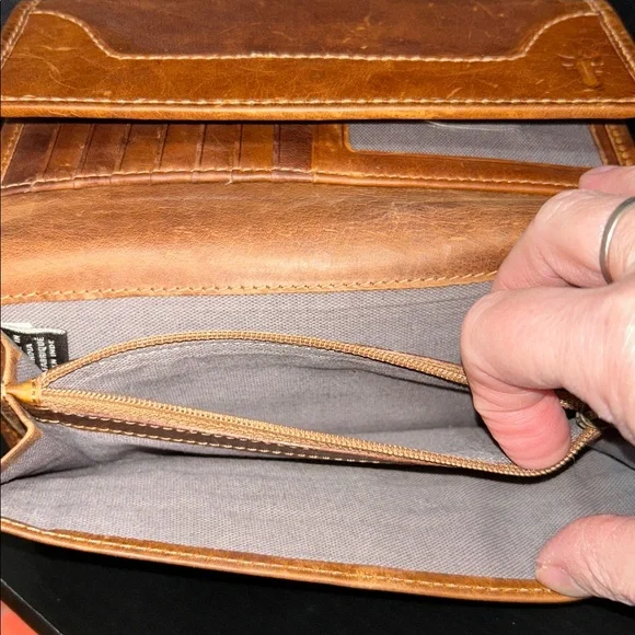 Frye Melissa Wallet in the color Cognac - Picture 4 of 6